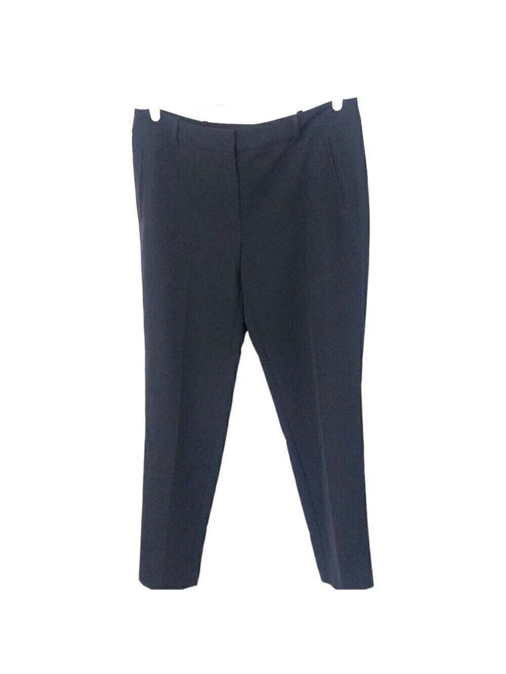 Adrianna Papell Pants Straight Leg Mid Rise Black Career Trousers Womens Size 12